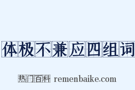 体极不兼应四组词是什么意思的图片